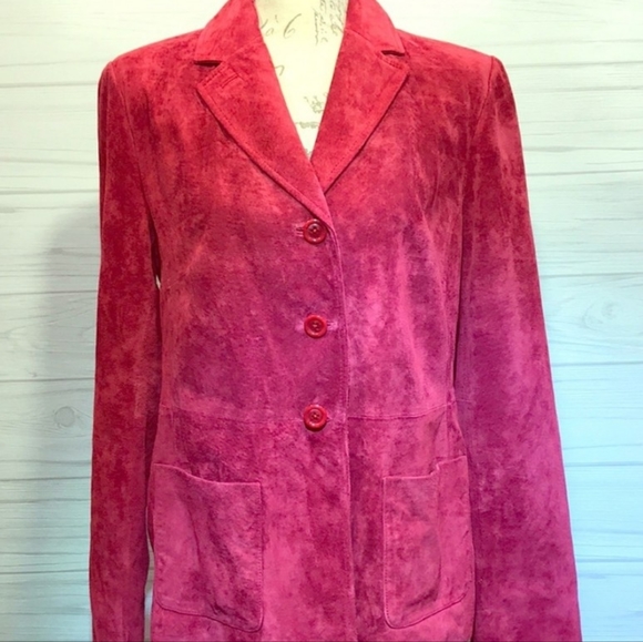 Red Suede Leather Jacket - Picture 2 of 10